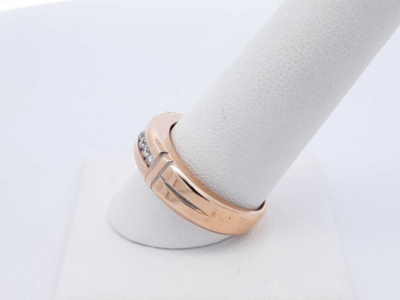0.12 Cttw Diamond & 14k Yellow Gold Channel Ring 6.8 Grams Size 9.25 Fw0425rzxdu