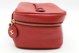 Chanel Red Caviar Leather Vanity Case Eb1225prxde