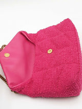 Yves Saint Laurent Quilted Pink Tweed Lou Lou Puffer Shoulder Bag Eb1225rcrdu