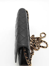 Chanel Quilted Caviar Black Leather Wallet On Chain Eb1026lxxzde