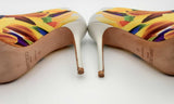 Jimmy Choo Abel Feather Printed Leather Heels Size 40 Eblxzsa 144010027852