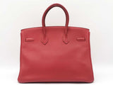 Hermès Birkin 35 Handbag In Rubis Red Clemence Leather 2009 Fw1026crxzdu