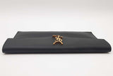Yves Saint Laurent Uptown Black Leather Envelope Clutch Pouch Eb0726wrxde