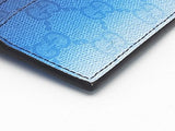 Gucci Chroma Card Case In Gradient Blue Gg Monogram Coated Canvas Fw1225lrzdu