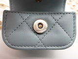 Chanel Light Blue Quilted Leather Airpod Case Do0426sxzde