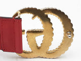Gucci Torchon Double G 40mm Belt In Hibiscus Red Leather Size 80|32 Fw0326crdu