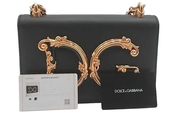 Dolce & Gabbana Girls Leather Shoulder Bag Black Aa1125izxmia