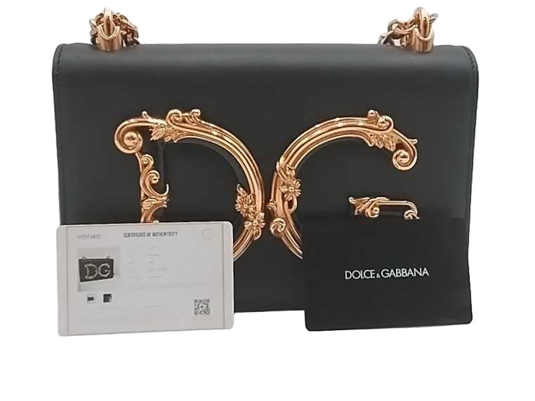 Dolce & Gabbana Girls Leather Shoulder Bag Black Aa1125izxmia