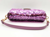 Fendi Baguette Purple Sequined Shoulder Bag Do1225lrxzde