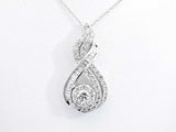 Approx. 1.3ctw Diamond Pendant Necklace In 10k White Gold 3.5g 18 In Eb0724wxzdu