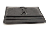 Yves Saint Laurent Crocodile Embossed Black Leather Card Case Wallet Eb0926lxzsa