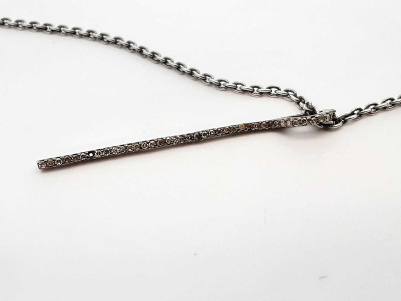 16.25 Cttw Melee Diamond & Silver Fringe Necklace 52.4 Grams 18 Inch Fw1224erxdu