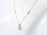 1.46 Cttw Lab Created Pear Cut Diamond & 14k Yellow Gold Station Necklace & Cert 2.1 Grams 18 Inch Fw00126irxdu