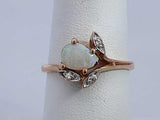 Opal & Diamond Ring In 10k Yellow Gold 2.4 Grams Size 6.5 Eb0824rxsa