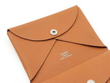 Hermes Calvi Duo Card Case In Gold Epsom Leather Fw0526wzxdu