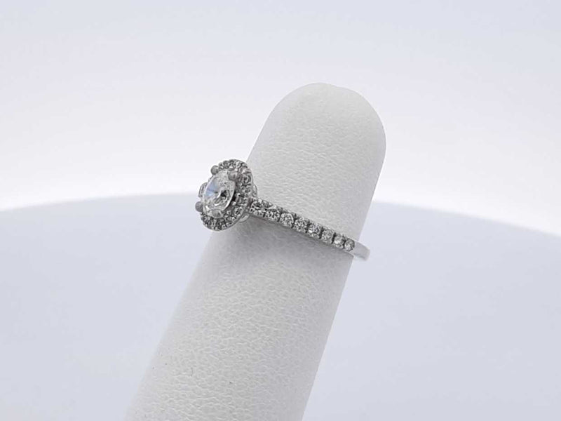 0.41 Cttw Diamond & 14k White Gold Halo Ring 2.7 Grams Size 4 Fw0625oxzdu