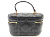 Christian Dior Caro Mini Black Leather Crossbody Vanity Case Bag Do1125exzde