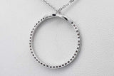 14k White Gold Diamond Circle Pendant Necklace 2.7 Grams 16 Inch Eb0626lorsa