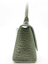 Balenciaga Hourglass Xs Mint Green Croc Embossed Leather Crossbody Lhrxzde