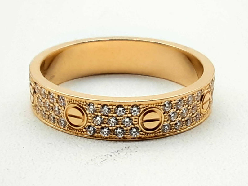 Cartier Approx 0.31 Ctw Diamonds 18k Yg 5.3g Love Ring Size 61 Do0924oexzde