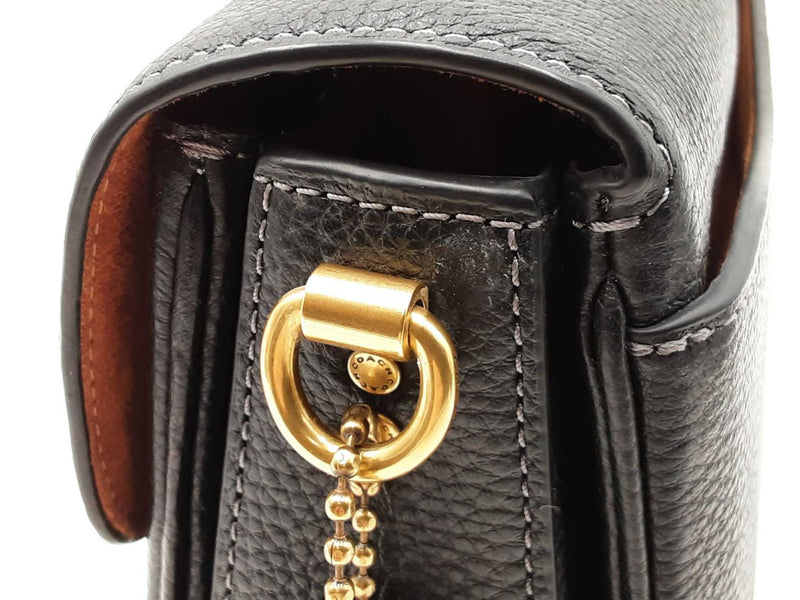 Coach Cassie Crossbody Bag 19 In Black Pebbled Leather Fw1125ixdu