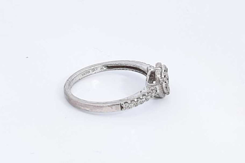 Approx. 0.22ctw Diamond Ring In 925 Sterling Silver 2.1 Grams Size 7 Eb0624oxsa