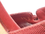 Gucci Gg Supreme Peep-toe Mules In Red Canvas & Leather Size 6.5 Fw1026rzdu