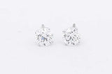 2.0cttw Lab Grown Diamond Stud Screwback Earrings 14k White Gold 1.1g Eb326wcrsa