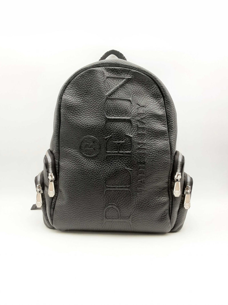 Phillip Plein Limited Edition Monogram Black Leather Backpack Fw1124pxzsa