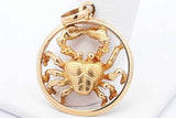 18k Yellow Gold Cancer Zodiac Pendant 7.2 Grams Eb1024woxsa