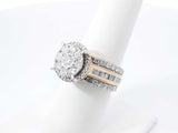 2.0 Cttw Diamond & 10k Yellow Gold Double Halo Ring 7.1 Grams Size 6.5 Fw0826irxdu