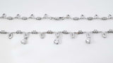 0.84 Cttw Diamond & 14k Gold Crystal Teardrop Necklace 21.6g 17.5in Fw0326lrzxdy