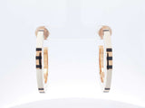 Tory Burch Double T Icon Beige & Gold-tone Enamel Hoop Earrings Fw0326izdu
