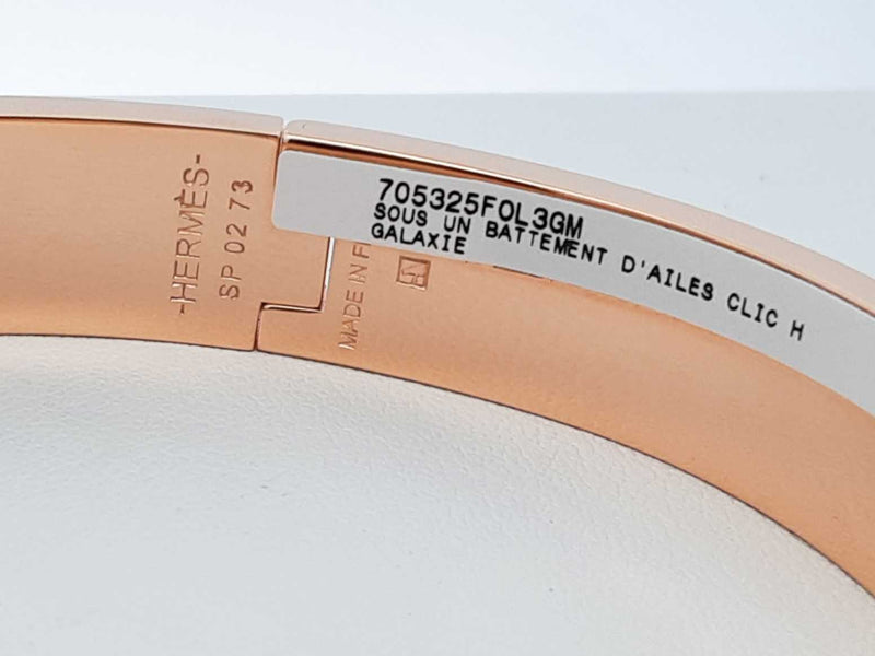 Hermès Clic H Sous Un Battement D'ailes Enamel Bracelet 6.5 Inch Fw1025orzdu