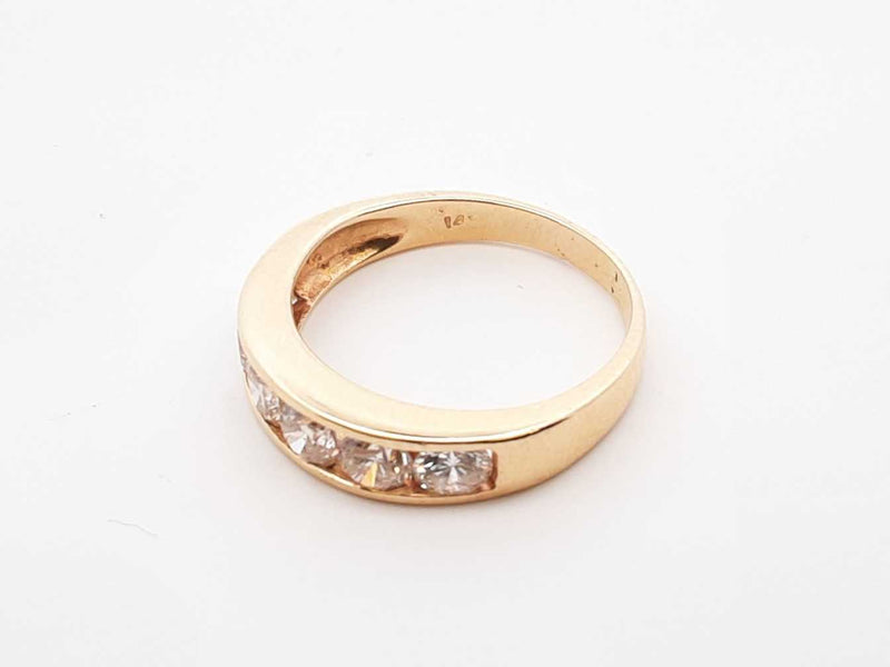 0.90 Cttw Diamond & 14k Yellow Gold Channel Ring 2.7 Grams Size 5.5 Fw0625lrxdu