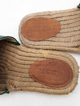 Gucci Green & Red Web Striped Espadrille Slides Size 8 Eb0825rxdu