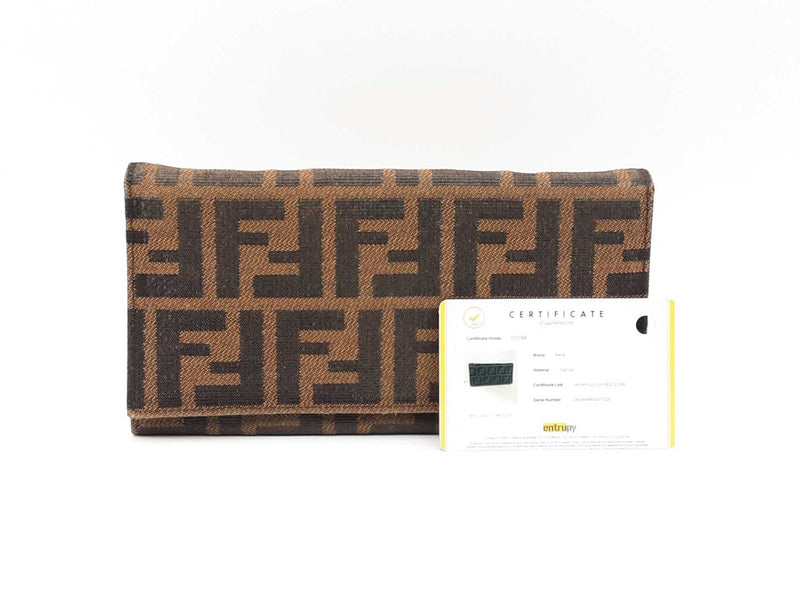 Fendi Zucca Pattern Canvas Bifold Long Wallet Fw0824lrxsa