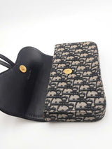 Christian Dior Oblique Jacquard Saddle Pouch With Chain Eb0226rxzsa