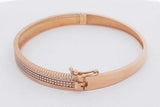 21k Yellow Gold Diamond Hinged Bangle Bracelet 13.4 Grams Eb0126ixzsa