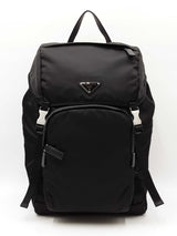 Prada Re-nylon & Saffiano Leather Backpack In Black Fw0226exzdu