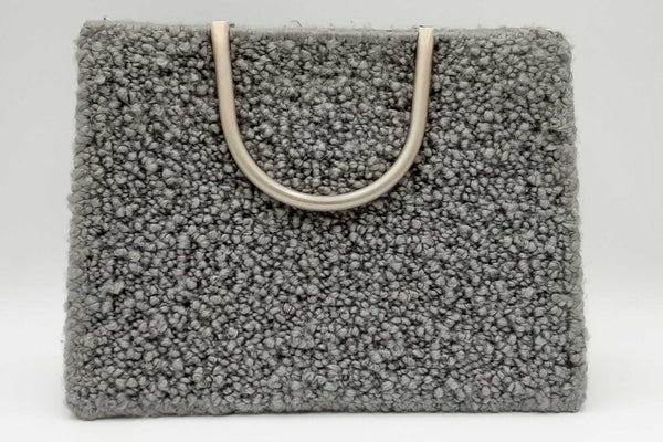 Salvatore Ferragamo Chic Gray Wool Top Handle Bag Eb0423crdu