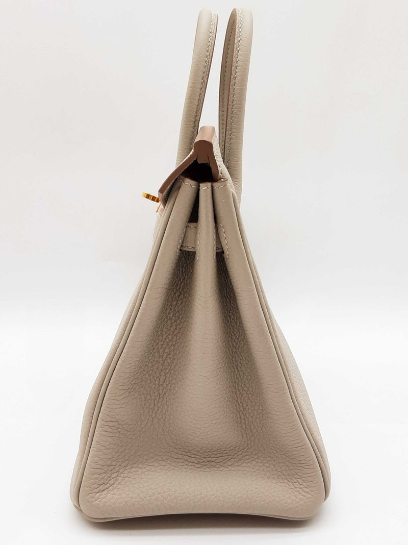 Hermes Birkin 25 Gris Neve Gray Togo Gold Hardware Handbag Do0725lirxzde