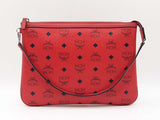 Mcm Zip Top Pouch In Ruby Red Visetos Coated Canvas Fw1215lprdu