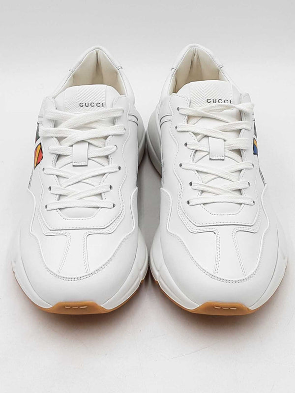 Gucci Rhyton Worldwide White Leather Sneakers Size 6 Eb0925oxzdu