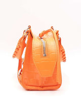 Balenciaga Neo Classic Mini City Bag In Orange Croc-embossed Leather Fw0225pxzdu