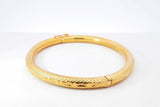 24k Yellow Gold Hinged Textured Bangle Bracelet 40.5 Grams 6.5 Inch Fw0726rzxzdu