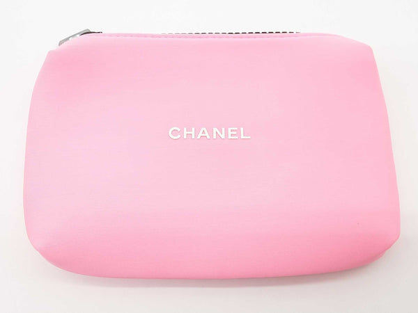 Chanel Vip Neon Pink Neoprene Cosmetic Bag Do0225oxde