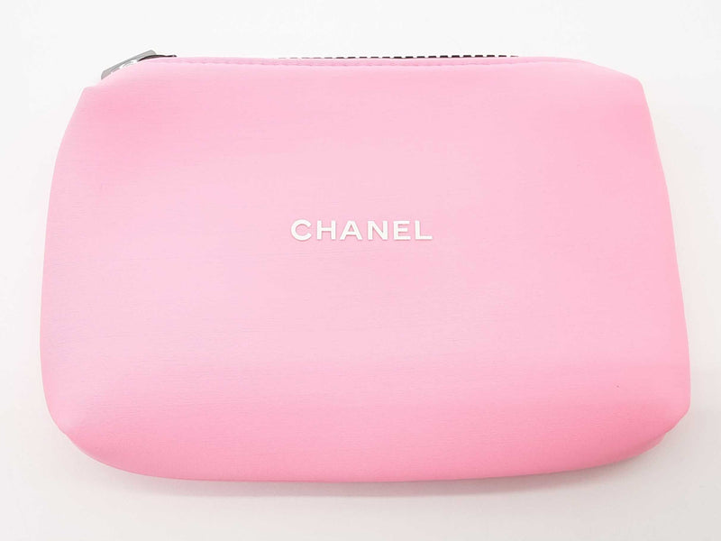 Chanel Vip Neon Pink Neoprene Cosmetic Bag Do0225oxde