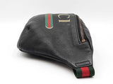 Gucci Large Logo Belt Bag In Black Grained Leather Fw1026wrzdu