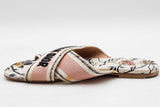 Christian Dior Dway Crossover Strap Canvas Slides Size 37.5 Eb1125crdu